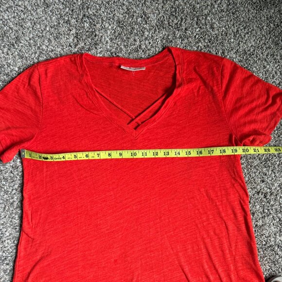 78 & Sunny Pacific Coast V-Neck Short Sleeve Slub Tee, Size M, Fiery Red - Picture 5 of 9
